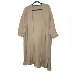 Topshop Beige Oversized Long Chunky Brushed Knit Cardigan Comfy Chic Lounge